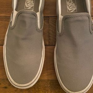 Gray Vans slip ons
